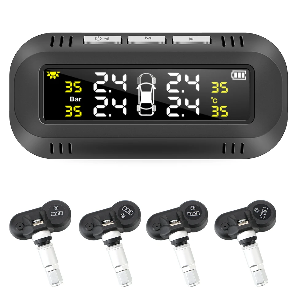 Система контроля давления в шинах автомобиля на солнечной батарее, TPMS, 4 внутренних датчика, цифровой дисплей Предупреждение в шинах
Система контроля давления в шинах автомобиля на солнечной батарее, TPMS, 4 внутренних датчика, цифровой дисплей Предупреждение в шинах