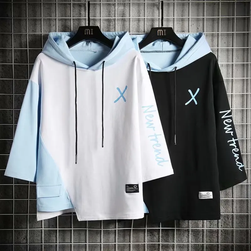Men's T Shirts Harajuku Korean Fashion Summer Short Sleeve Tops Tees Men Casual Men Clothing Streetwear Hooded T Shirts Men
Men's T Shirts Harajuku Korean Fashion Summer Short Sleeve Tops Tees Men Casual Men Clothing Streetwear Hooded T Shirts Men