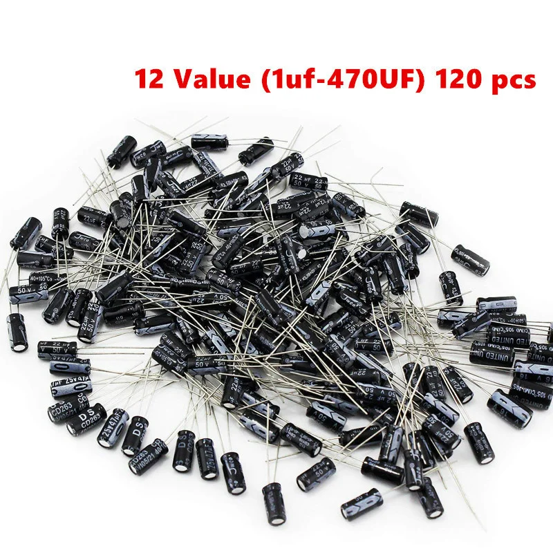 12 Value Kit 1uF-470uF Electrolytic Capacitor Assortment Set Pack 1UF 2.2UF 3.3UF 4.7UF 10UF 22UF 33UF 47UF 100UF 220UF
12 Value Kit 1uF-470uF Electrolytic Capacitor Assortment Set Pack 1UF 2.2UF 3.3UF 4.7UF 10UF 22UF 33UF 47UF 100UF 220UF