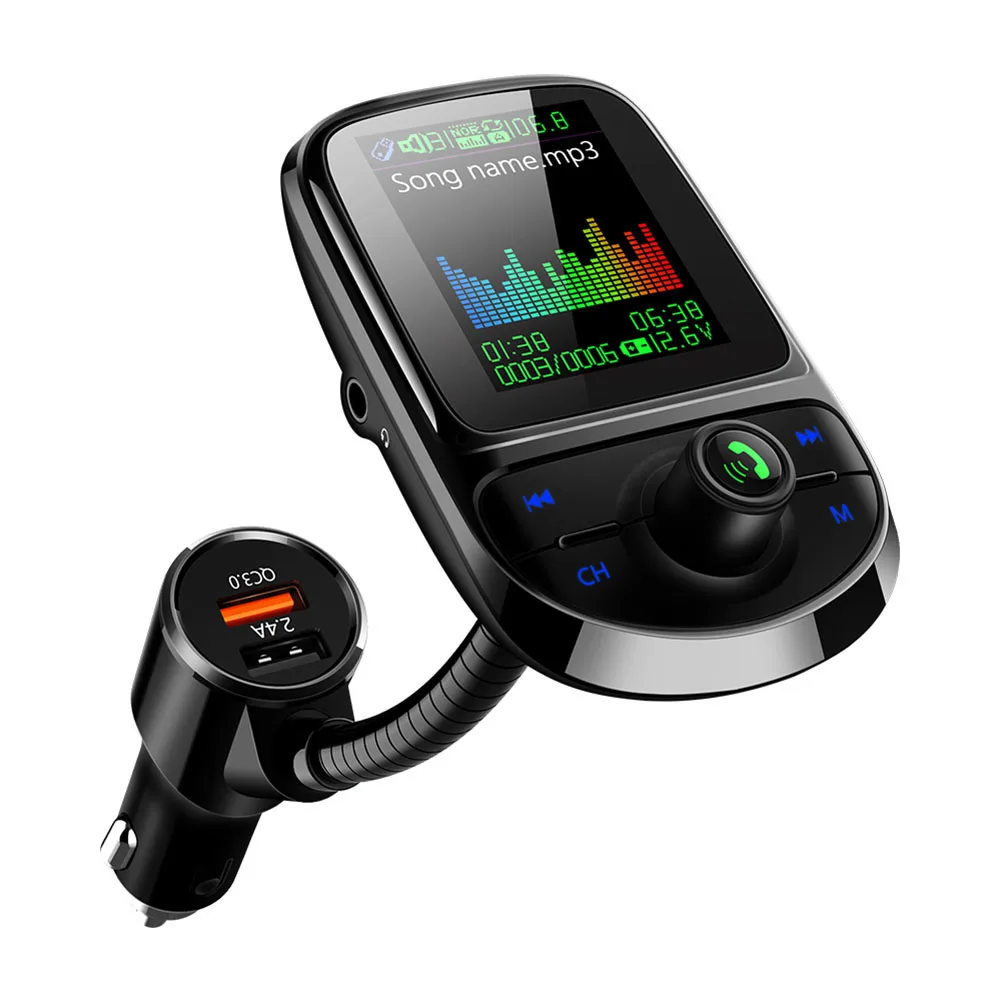 1.8" Car FM Transmitter Wireless with Color Screen FM Radio MP3 Player Dual USB QC3.0 Fast Charging Hands-free Call with Mic
1.8" Car FM Transmitter Wireless with Color Screen FM Radio MP3 Player Dual USB QC3.0 Fast Charging Hands-free Call with Mic