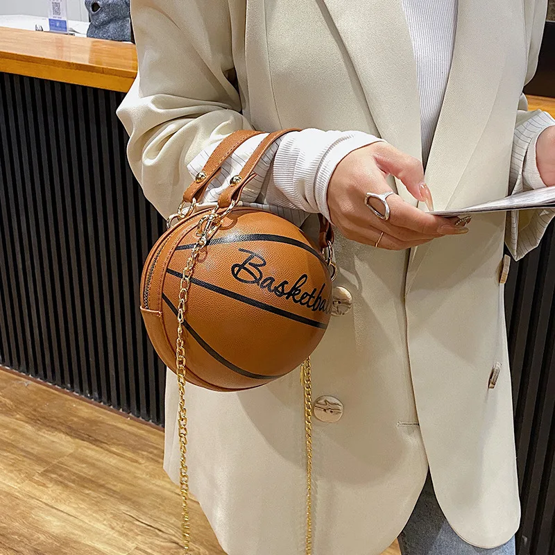 Fashion Basketball Women's Bag Round Shaped Shoulder Bag Acrylic Chain Casual Small Totes PU Leather Messenger Crossbody Handbag
Fashion Basketball Women's Bag Round Shaped Shoulder Bag Acrylic Chain Casual Small Totes PU Leather Messenger Crossbody Handbag