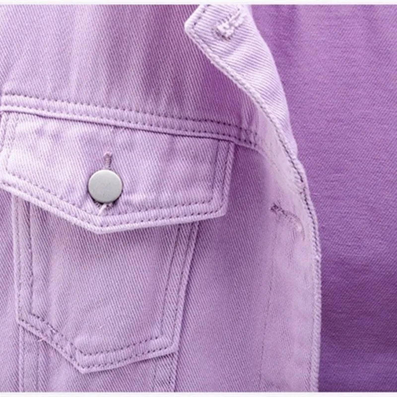 Women's plus size denim jacket spring autumn short coat pink jean jackets casual tops purple yellow white loose outerwear
Women's plus size denim jacket spring autumn short coat pink jean jackets casual tops purple yellow white loose outerwear