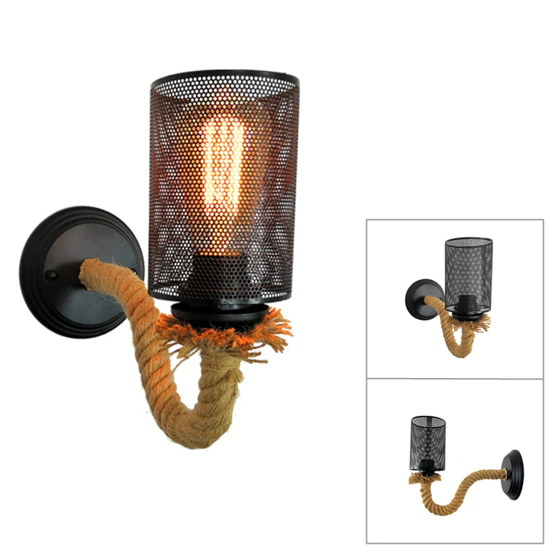 1Pc Vintage Hemp Rope Wall Lamp E27 Wall Sconce Living Loft Lighting Fixture Decor Bedroom Lamp (without Bulb)
1Pc Vintage Hemp Rope Wall Lamp E27 Wall Sconce Living Loft Lighting Fixture Decor Bedroom Lamp (without Bulb)