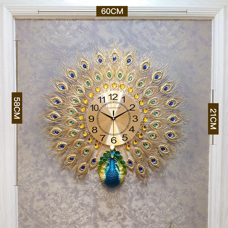 Peacock Wall Clock for Bedroom Living Room Modern Design Luxury Wall Watch Decoration Quartz Silent Golden Clocks Large clock
Peacock Wall Clock for Bedroom Living Room Modern Design Luxury Wall Watch Decoration Quartz Silent Golden Clocks Large clock
