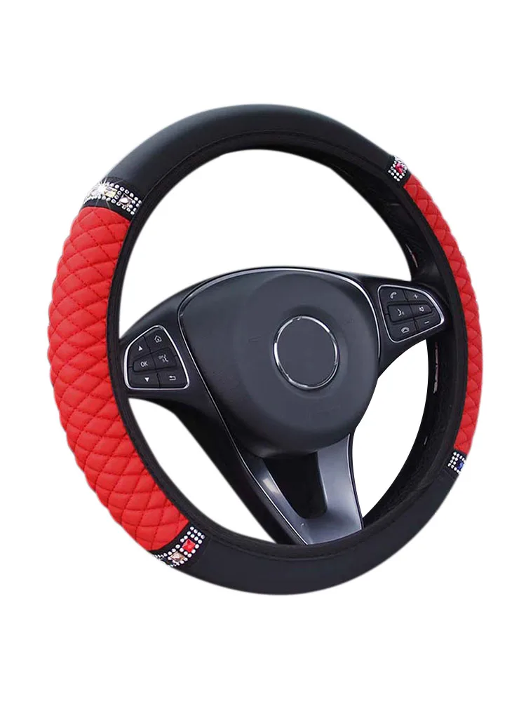 14.5" 15" Universal Anti Slip Steering Wheel Cover Faux Leather with Embroidery Color Elastic Car Styling Interior Accessories
14.5" 15" Universal Anti Slip Steering Wheel Cover Faux Leather with Embroidery Color Elastic Car Styling Interior Accessories