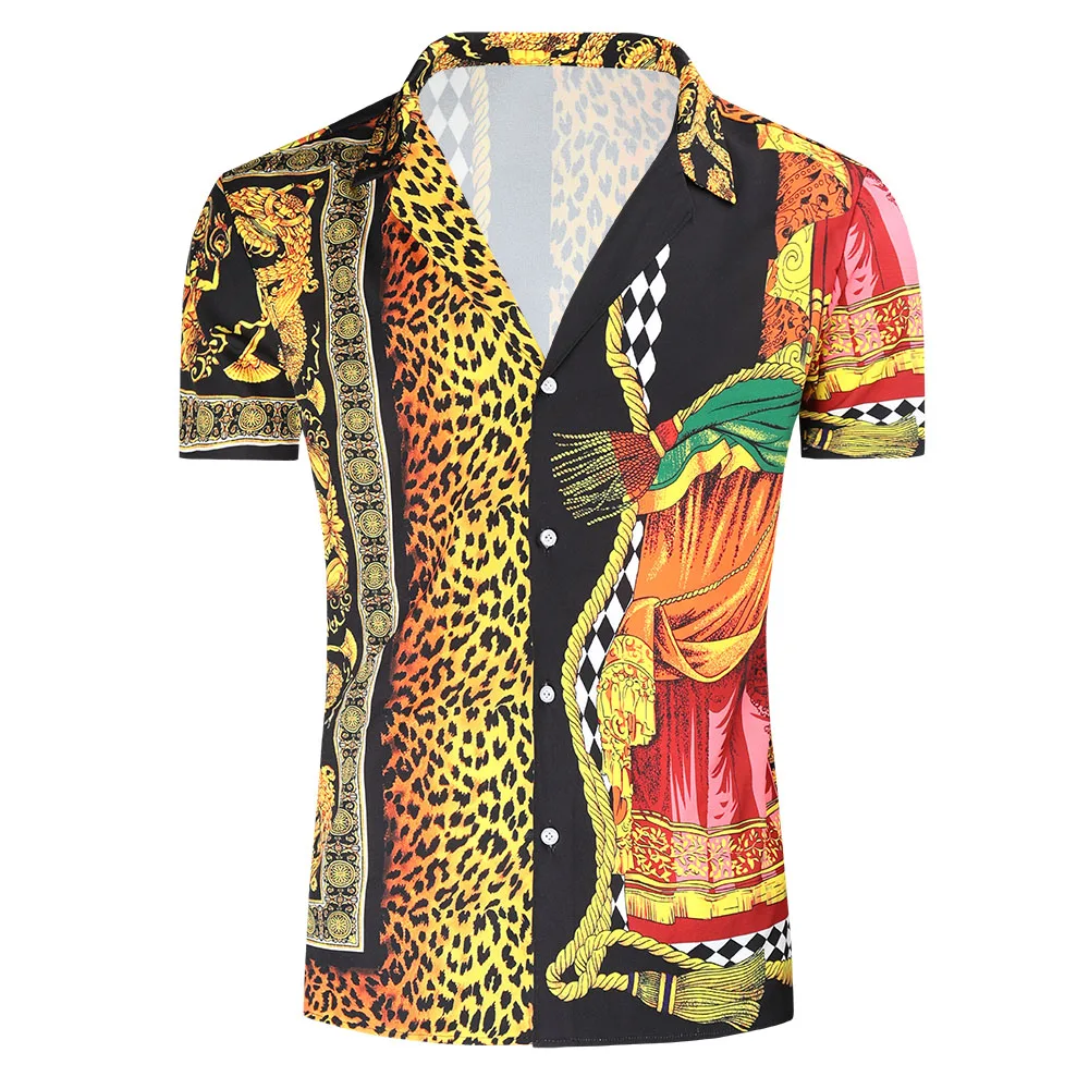 Trend Pattern Print Men's Casual Beach Shirt 2021 Summer Short-sleeved Loose Shirt Fashion Lapel Button Shirt Man Street
Trend Pattern Print Men's Casual Beach Shirt 2021 Summer Short-sleeved Loose Shirt Fashion Lapel Button Shirt Man Street