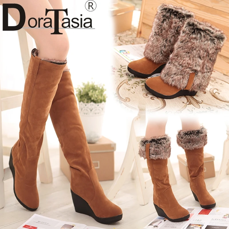 Botas de piel hasta la rodilla para mujer, zapatos alto con plataforma y de piel, 3 estilos, invierno, 34-43, 2019
Botas de piel hasta la rodilla para mujer, zapatos alto con plataforma y de piel, 3 estilos, invierno, 34-43, 2019