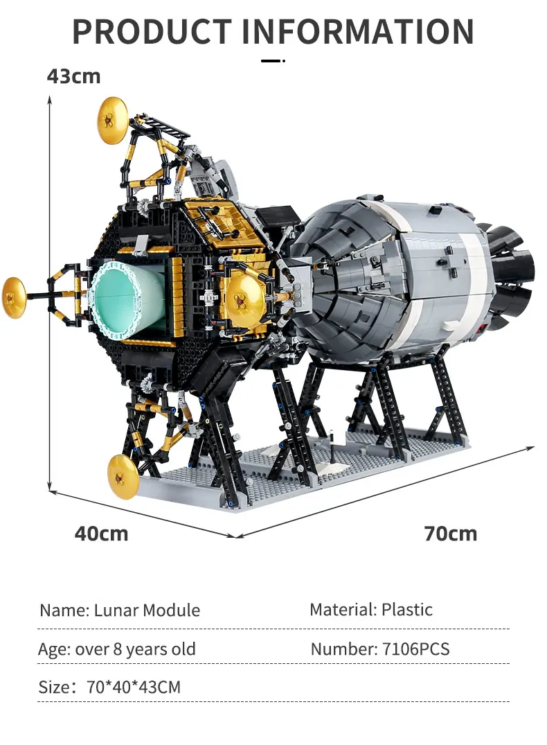 MOULD KING MOC Stars Toys APOLLO11 Saturn V Spacecraft model Building Blocks Assemble Bricks Kids Educational Toys Birthday Gift
MOULD KING MOC Stars Toys APOLLO11 Saturn V Spacecraft model Building Blocks Assemble Bricks Kids Educational Toys Birthday Gift