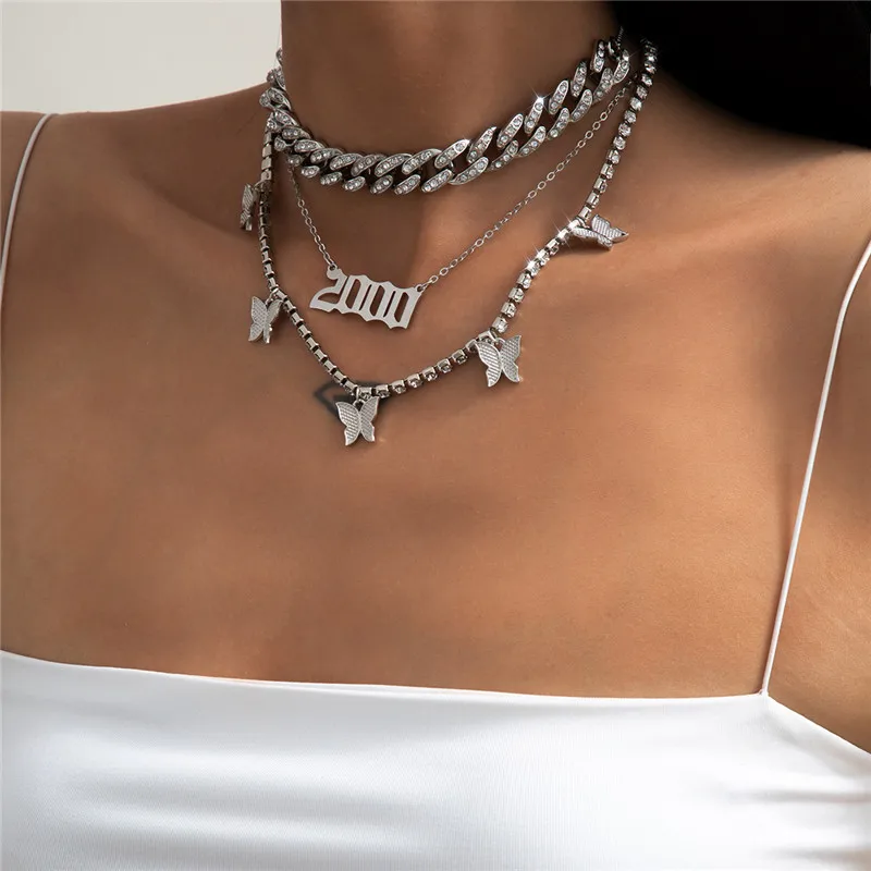 NEW Women Neck Chain Y2K Exaggerated Atmosphere Diamond Studded Cuban Small Butterfly Set Female Necklace
NEW Women Neck Chain Y2K Exaggerated Atmosphere Diamond Studded Cuban Small Butterfly Set Female Necklace