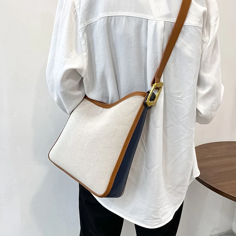 2022 Casual Women Canvas Bucket Shoulder Bag Luxury Female Large Capacity Handbag And Purses Shopping Bags Beige Crossbody Bags
2022 Casual Women Canvas Bucket Shoulder Bag Luxury Female Large Capacity Handbag And Purses Shopping Bags Beige Crossbody Bags