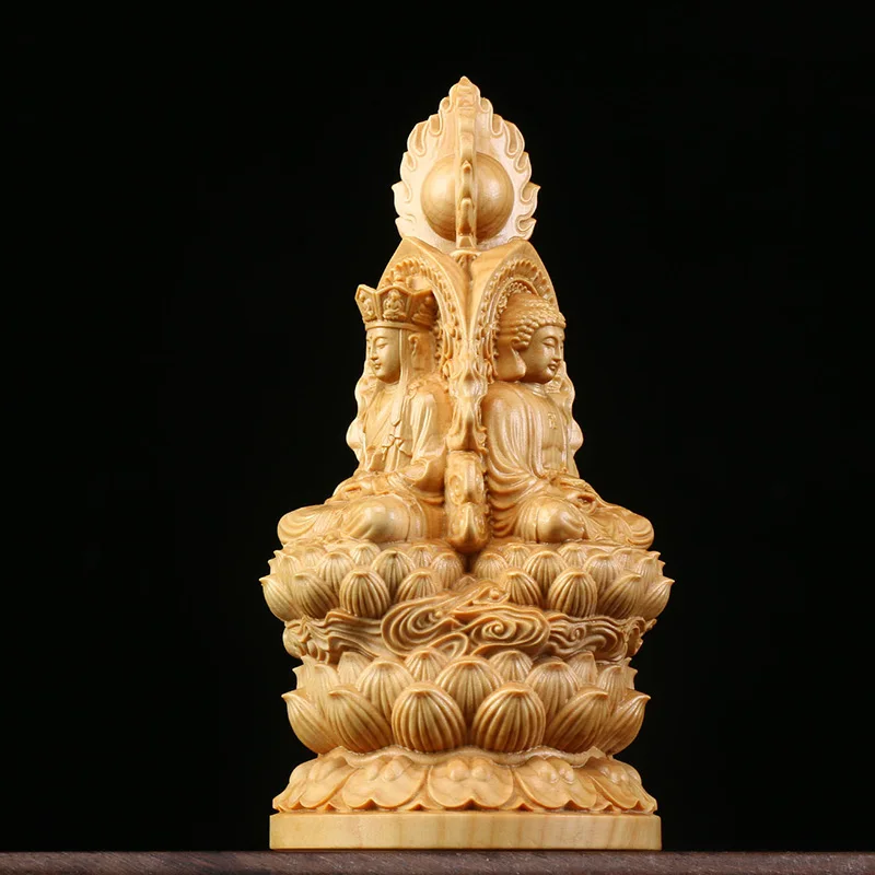 Boxwood 15cm Three Buddha Sculpture Shakyamuni Guanyin Ksitigarbha Wood Statue Guan Yin Worship Home Decor
Boxwood 15cm Three Buddha Sculpture Shakyamuni Guanyin Ksitigarbha Wood Statue Guan Yin Worship Home Decor