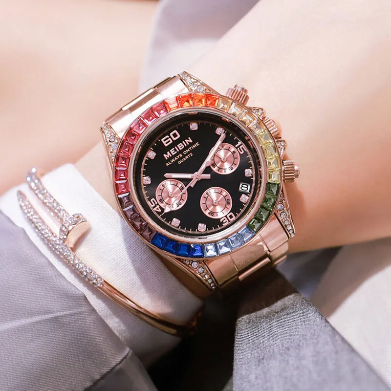 Womens Wristwatch Quartz Relojes Para Mujer Design Luxury Watch Relogio Feminino Multi-function Rainbow Circle Sports Watches
Womens Wristwatch Quartz Relojes Para Mujer Design Luxury Watch Relogio Feminino Multi-function Rainbow Circle Sports Watches
