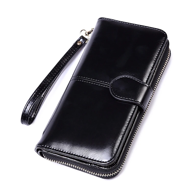 2020 New Women Oil Wax Leather Wallet Female Purses Big Capacity Hasp Zipper Purse Ladies Long Wristlet Clutch Coin Card Holders
2020 New Women Oil Wax Leather Wallet Female Purses Big Capacity Hasp Zipper Purse Ladies Long Wristlet Clutch Coin Card Holders
