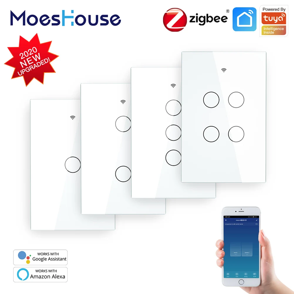 ZigBee Wall Touch Smart Light Switch With Neutral/No Neutral ,No Capacitor Smart Life/Tuya Works with Alexa,Google Hub Required
ZigBee Wall Touch Smart Light Switch With Neutral/No Neutral ,No Capacitor Smart Life/Tuya Works with Alexa,Google Hub Required