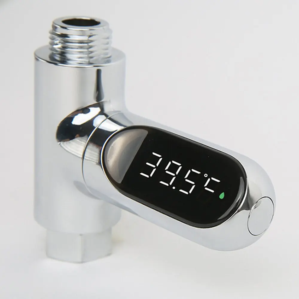 

LED Digital Shower Thermometer Kitchen Bathroom Faucet Water Temperature Meter Monitor Flow Self-Generating Electricity