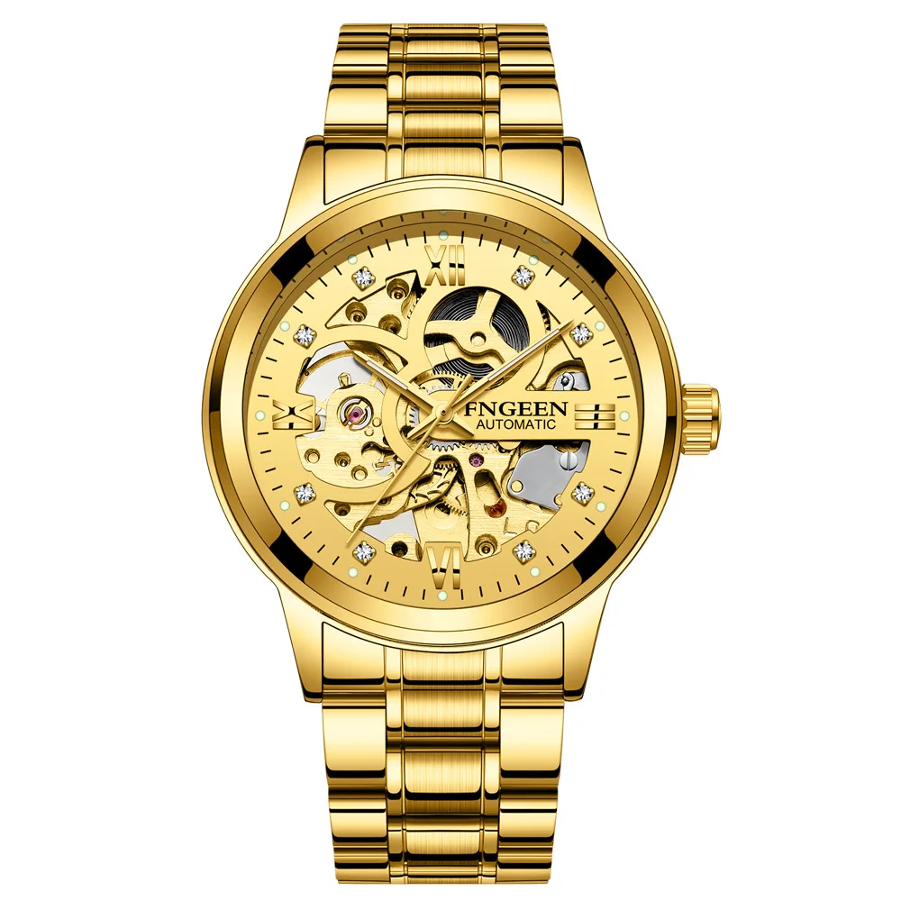 FNGEEN 6018G Automatic Mechanical Men's Watch Simple Luxury Stainless Steel Waterproof Business Tourbillon Hollow Wristwatches
FNGEEN 6018G Automatic Mechanical Men's Watch Simple Luxury Stainless Steel Waterproof Business Tourbillon Hollow Wristwatches