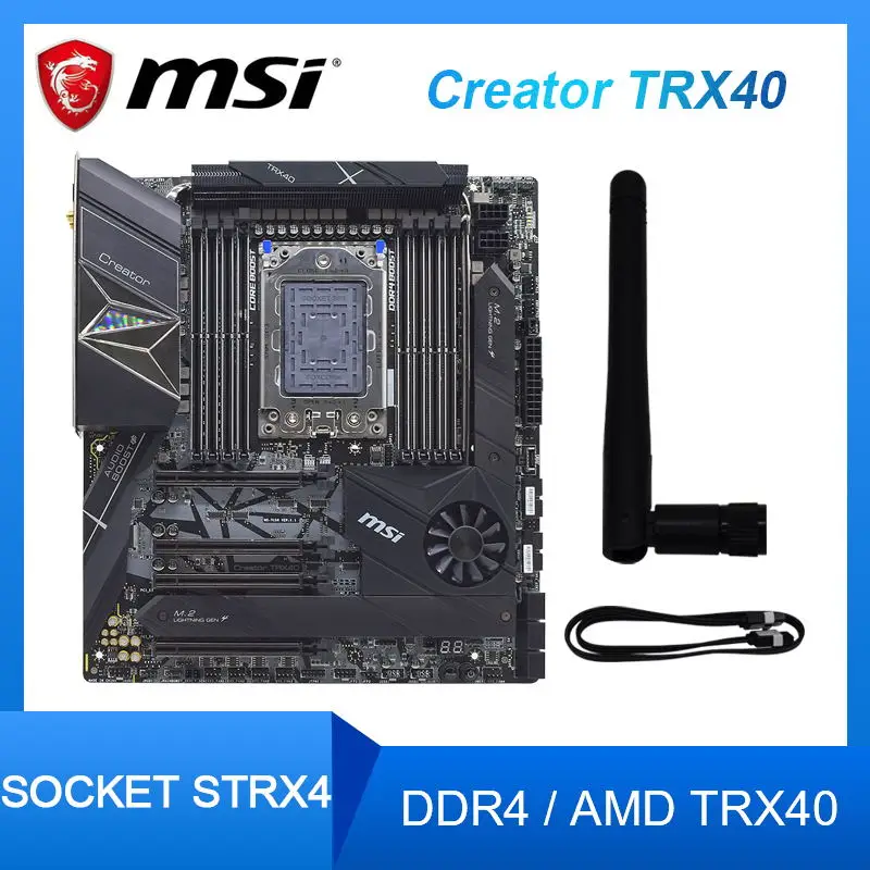 MSI CREATOR TRX4 Motherboard Socket sTRX4 DDR4 256GB M.2 SATA 3 USB3.2 For The third generation AMD Ryzen Threadripper processor
MSI CREATOR TRX4 Motherboard Socket sTRX4 DDR4 256GB M.2 SATA 3 USB3.2 For The third generation AMD Ryzen Threadripper processor