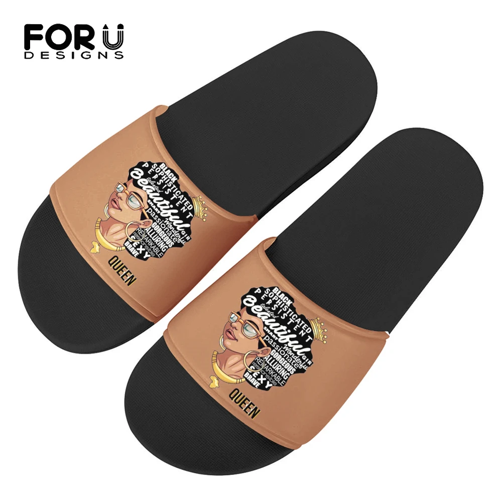 FORUDESIGNS Black Art African Girls Printing Slippers Women Slides for Girls Casual Home Shower Flip Flops Women Beach Sandals
FORUDESIGNS Black Art African Girls Printing Slippers Women Slides for Girls Casual Home Shower Flip Flops Women Beach Sandals
