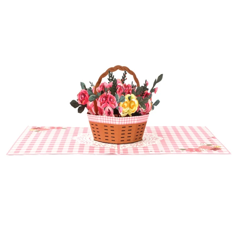 3D Rose Flower Basket Greeting Card with Envelope Funny Carving Blessing Holiday Expresser Paper Card for Teathers
3D Rose Flower Basket Greeting Card with Envelope Funny Carving Blessing Holiday Expresser Paper Card for Teathers