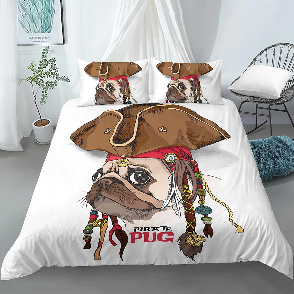 Cute Cartoon Pirate Pug Pilot Dog Animal Pattern Duvet Cover for Home Bedding Room Quilt Cover Bedline with Pillowcases 2/3pcs
Cute Cartoon Pirate Pug Pilot Dog Animal Pattern Duvet Cover for Home Bedding Room Quilt Cover Bedline with Pillowcases 2/3pcs