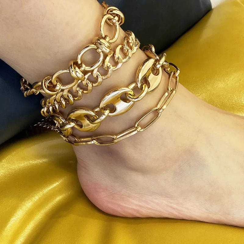 Punk Exaggerated Thick Chain Anklets for Women Vintage Multilayer Geometric Yoga Ankle Foot Jewelry Beach Barefoot XR2911
Punk Exaggerated Thick Chain Anklets for Women Vintage Multilayer Geometric Yoga Ankle Foot Jewelry Beach Barefoot XR2911