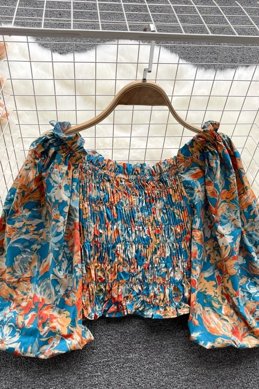 Girls puff sleeve short top women ins holiday style floral sweet fungus side neck strapless shirt tide
Girls puff sleeve short top women ins holiday style floral sweet fungus side neck strapless shirt tide