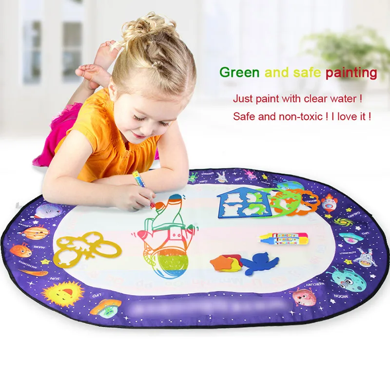 100x70cm Space Magic Water Drawing Mat Kids Doodle Pens Templetes Brush Tools Painting Toy Set Educational Toys Children Gift
100x70cm Space Magic Water Drawing Mat Kids Doodle Pens Templetes Brush Tools Painting Toy Set Educational Toys Children Gift