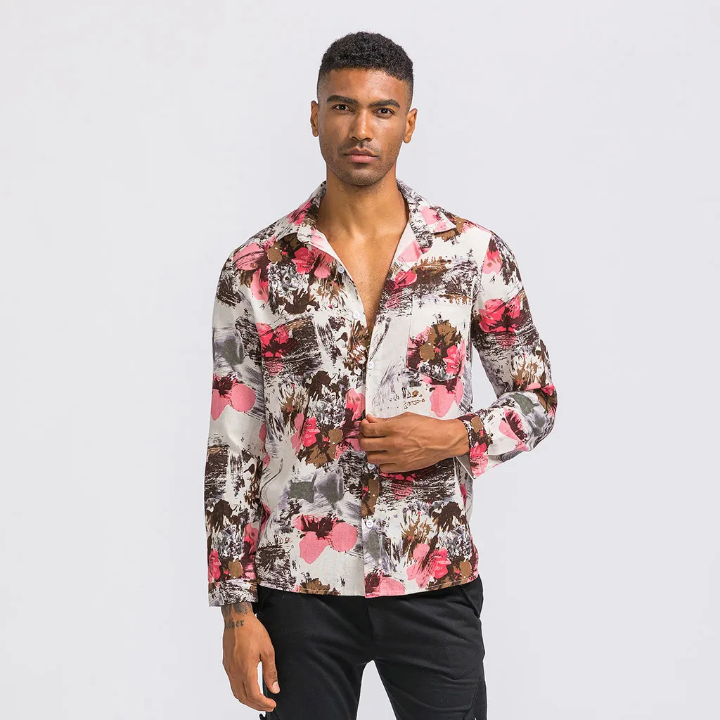 Shirt Tops men casual printed loose Ethnic Style Vintage Floral Long Sleeve Loose
Shirt Tops men casual printed loose Ethnic Style Vintage Floral Long Sleeve Loose