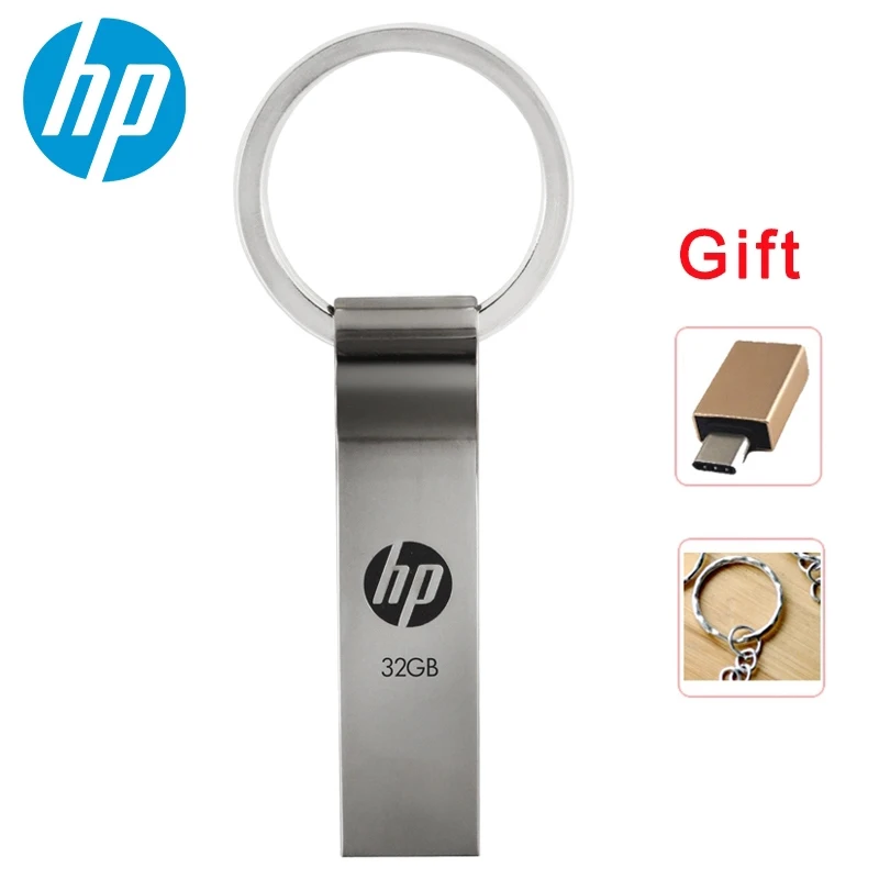 Водонепроницаемая портативная металлическая флеш карта HP V285W 32 ГБ 64 ГБ|USB