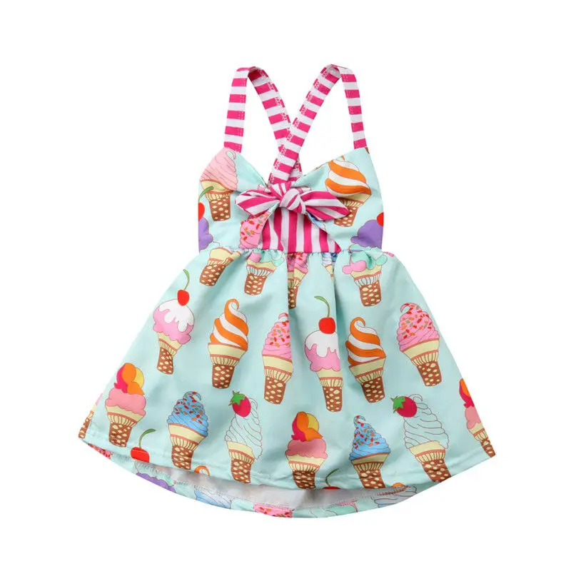 Casual Toddler Kids Baby Girls Dress Strap Ice Cream Sleeveless Bow Backless Sundress Summer Girl Clothes
Casual Toddler Kids Baby Girls Dress Strap Ice Cream Sleeveless Bow Backless Sundress Summer Girl Clothes