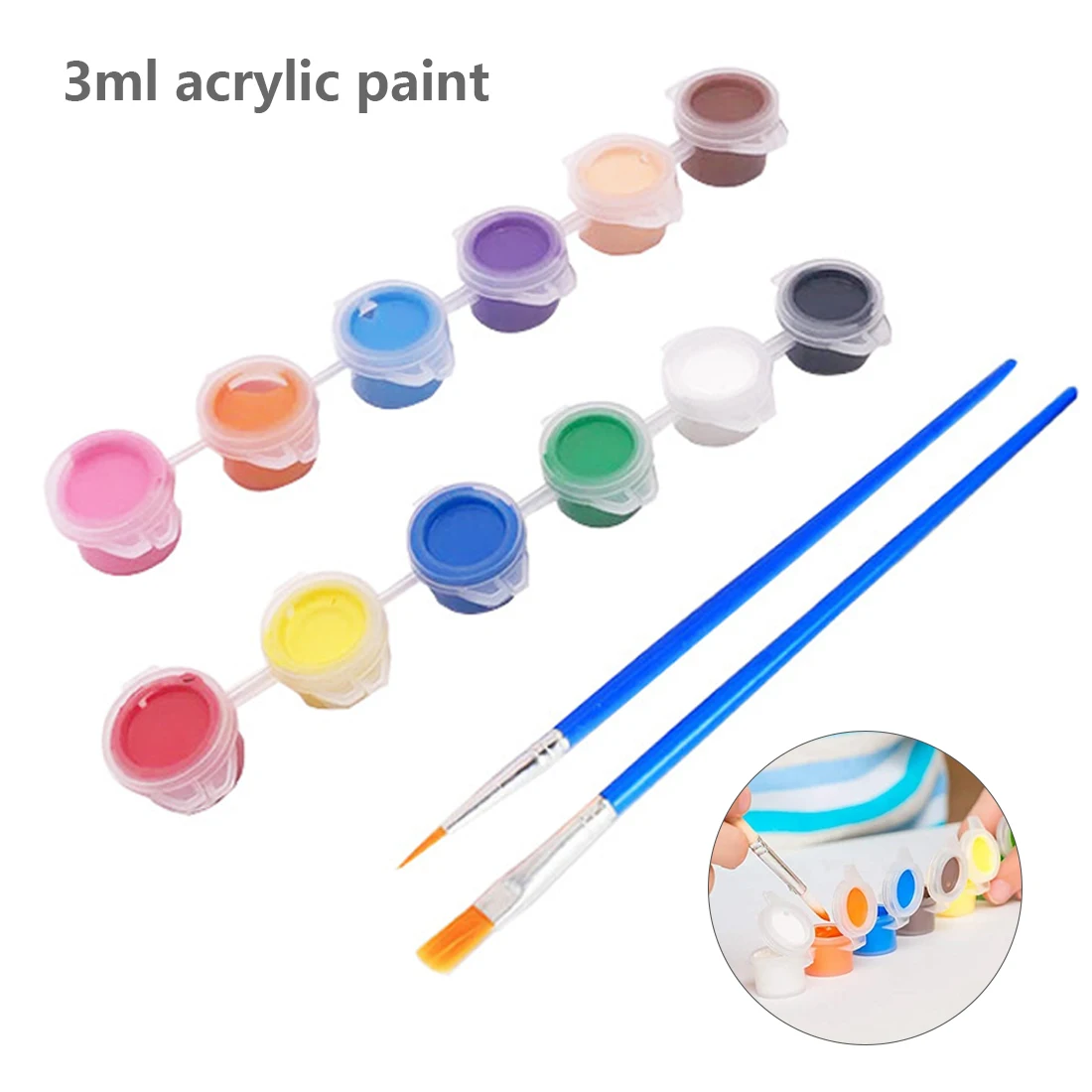FSBCGT 12 Colors/Set 3ml Mini Finger Painting Tool Kit Paint With 2 Blue Brushes Pigment DIY Wall Painting Art Gifts Children
FSBCGT 12 Colors/Set 3ml Mini Finger Painting Tool Kit Paint With 2 Blue Brushes Pigment DIY Wall Painting Art Gifts Children