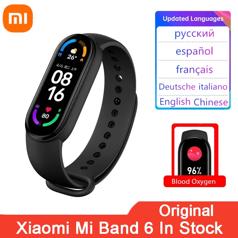 Умный Браслет Xiaomi Mi Band 6, спортивный фитнес-трекер с AMOLED экраном 5 цветов, с датчиком насыщения кислородом в крови, Bluetooth
Умный Браслет Xiaomi Mi Band 6, спортивный фитнес-трекер с AMOLED экраном 5 цветов, с датчиком насыщения кислородом в крови, Bluetooth