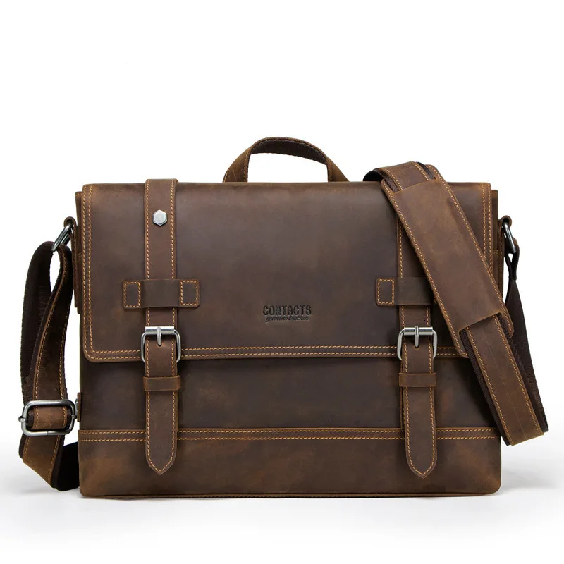 2020 new Genuine Leather bags mens laptop messenger Man Business Briefcase Crazy Horse Oblique Satchel men's bag for documents
2020 new Genuine Leather bags mens laptop messenger Man Business Briefcase Crazy Horse Oblique Satchel men's bag for documents