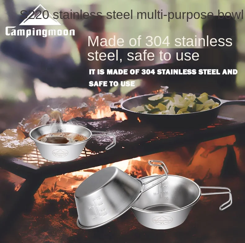 Camping outdoor picnic stainless steel bowl Eating bowl Multiple overlapping easy to carry
Camping outdoor picnic stainless steel bowl Eating bowl Multiple overlapping easy to carry