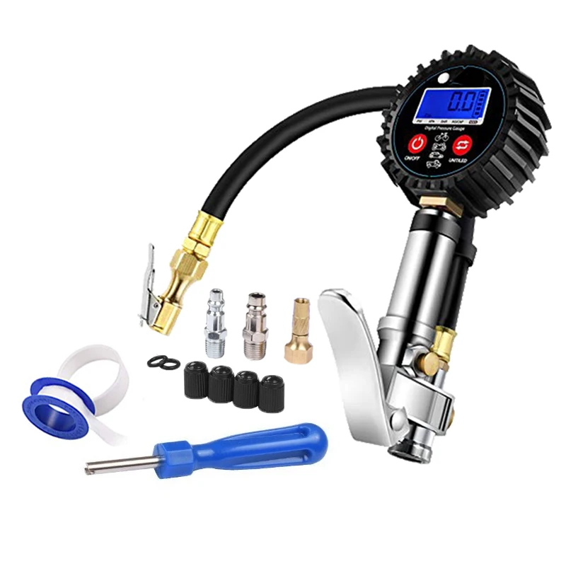 1/4 NPT Quick Connect Digital Tire Inflator with Pressure Gauge 0-200PSI Air Chuck and Compressor Accessories Tire Repair Tools
1/4 NPT Quick Connect Digital Tire Inflator with Pressure Gauge 0-200PSI Air Chuck and Compressor Accessories Tire Repair Tools