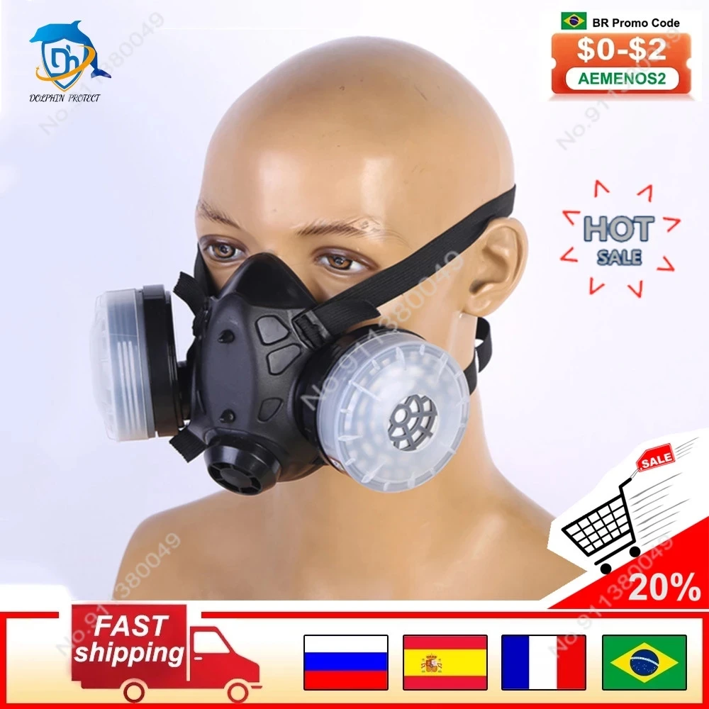 Filter Gas Mask Half Face Filter Breathing Respirator With Anti-fog Glasses Chemical Dust Mask For Painting Spray Welding
Filter Gas Mask Half Face Filter Breathing Respirator With Anti-fog Glasses Chemical Dust Mask For Painting Spray Welding