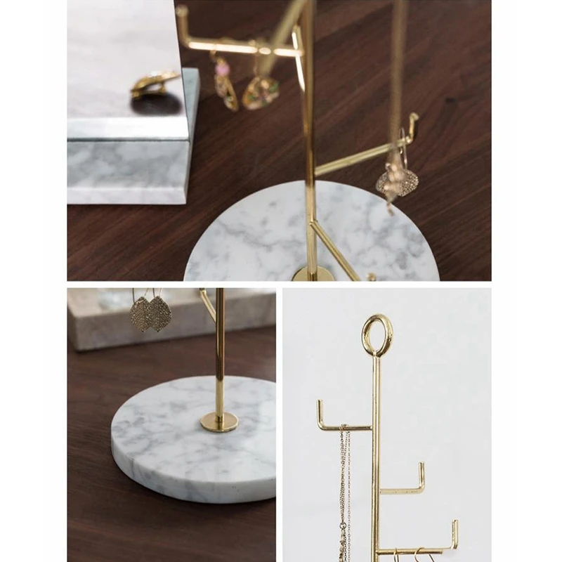 2 Pcs Creative Jewelry Storage Jewelry Rack Earrings Necklace Jewelry Display Rack, White-Gold & Golden
2 Pcs Creative Jewelry Storage Jewelry Rack Earrings Necklace Jewelry Display Rack, White-Gold & Golden