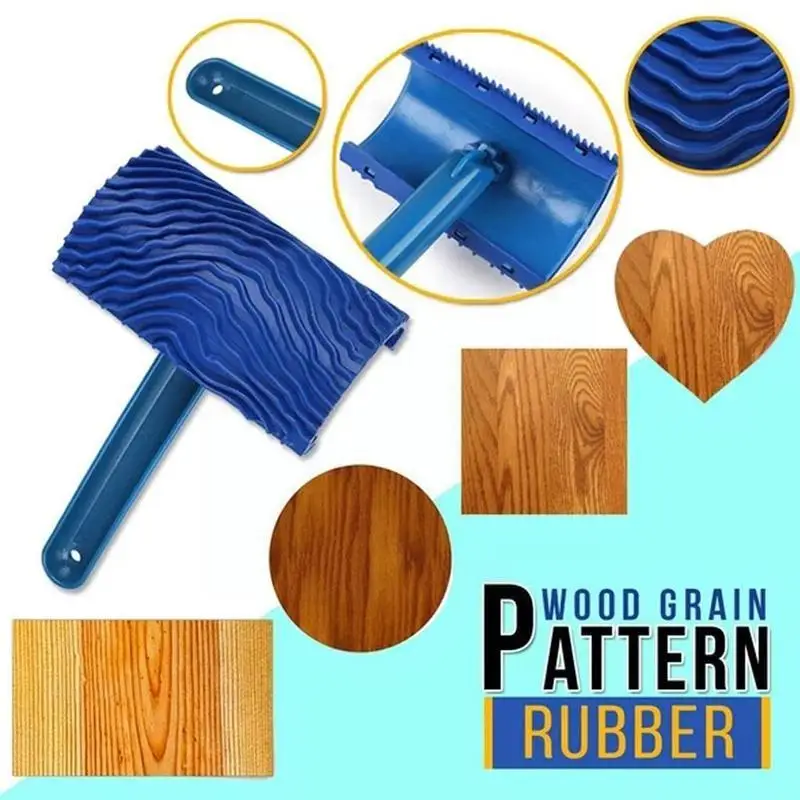 Blue Rubber Wood Grain Paint Roller DIY Graining Painting Tool Wood Grain Pattern Wall Painting Roller with Handle Home Tool
Blue Rubber Wood Grain Paint Roller DIY Graining Painting Tool Wood Grain Pattern Wall Painting Roller with Handle Home Tool