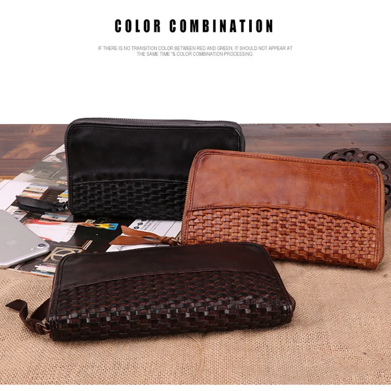 Men's New Fashion Genuine Leather Vintage Knit Long Clutch Wallet Zip Large Capacity Long Card Holder Organizer Business Purse
Men's New Fashion Genuine Leather Vintage Knit Long Clutch Wallet Zip Large Capacity Long Card Holder Organizer Business Purse