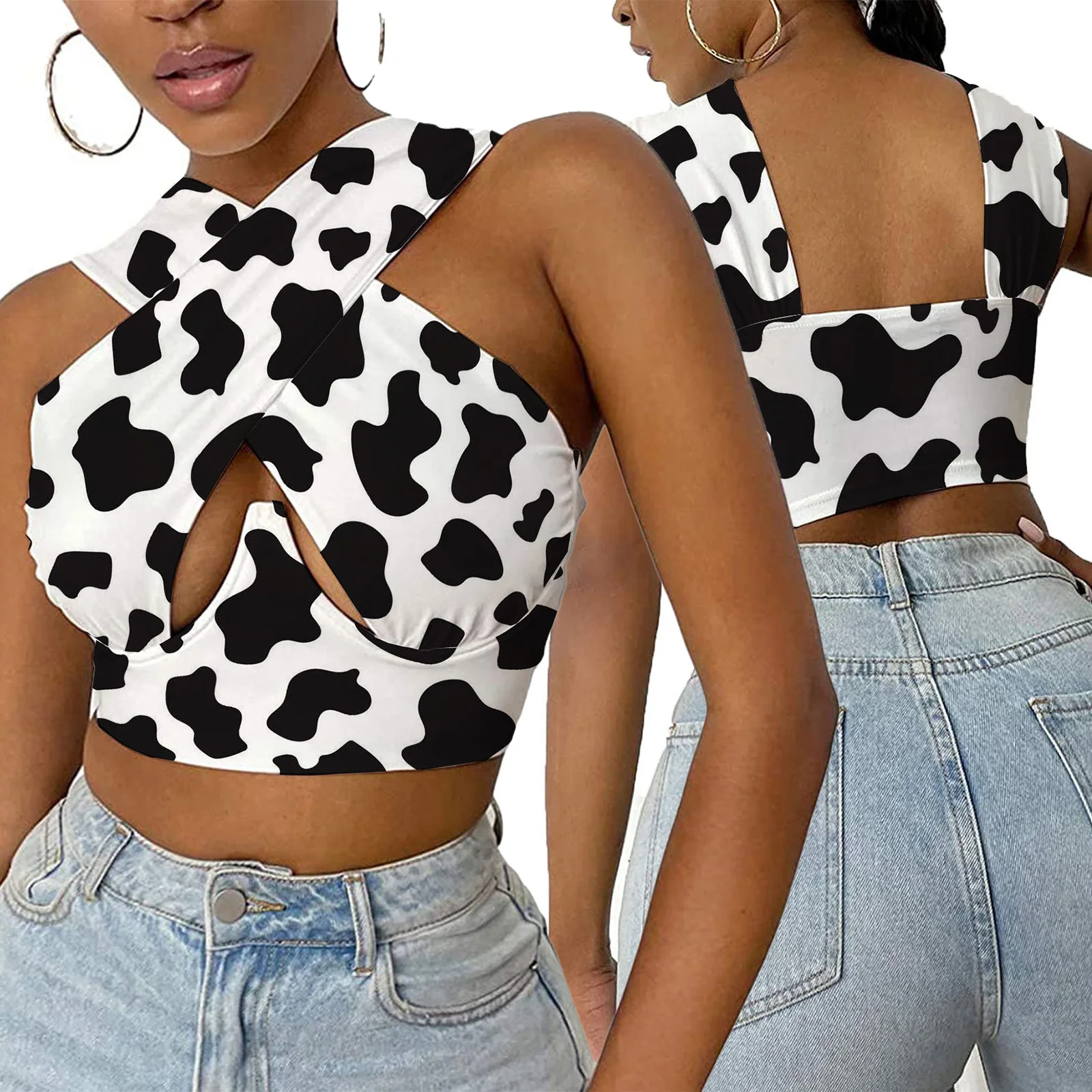 Face Print Crossover Camisole Women Close-fitting Vest Halter Neck Sleeveless Crop Tops Hollow Out Sexy Clubwear Tank Tops
Face Print Crossover Camisole Women Close-fitting Vest Halter Neck Sleeveless Crop Tops Hollow Out Sexy Clubwear Tank Tops