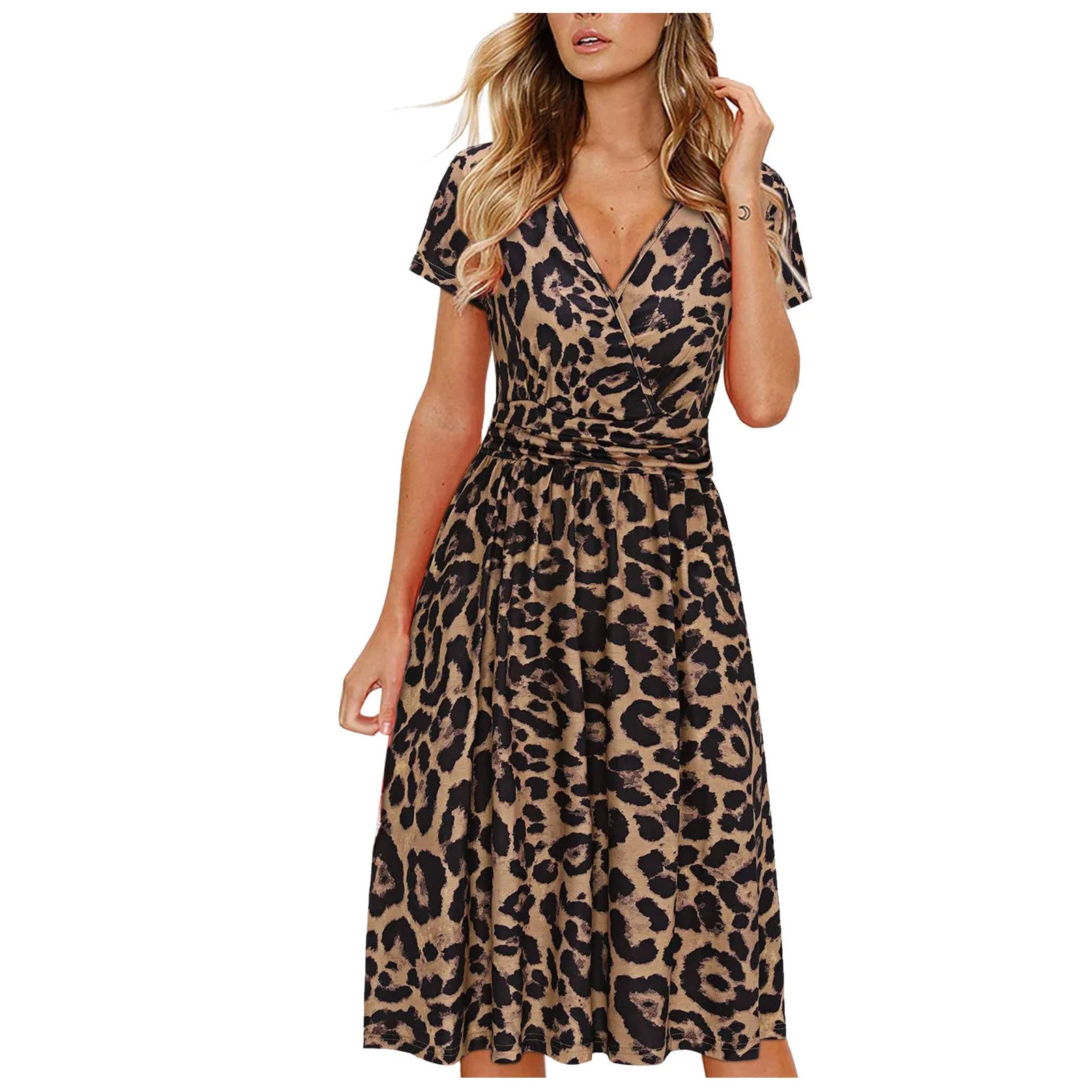 Fashion High-Waist V-Neck Print Midi Dress Women's Ladies Casual Floral Printing SleevelesBeach Long Maxi Loose Dress
Fashion High-Waist V-Neck Print Midi Dress Women's Ladies Casual Floral Printing SleevelesBeach Long Maxi Loose Dress