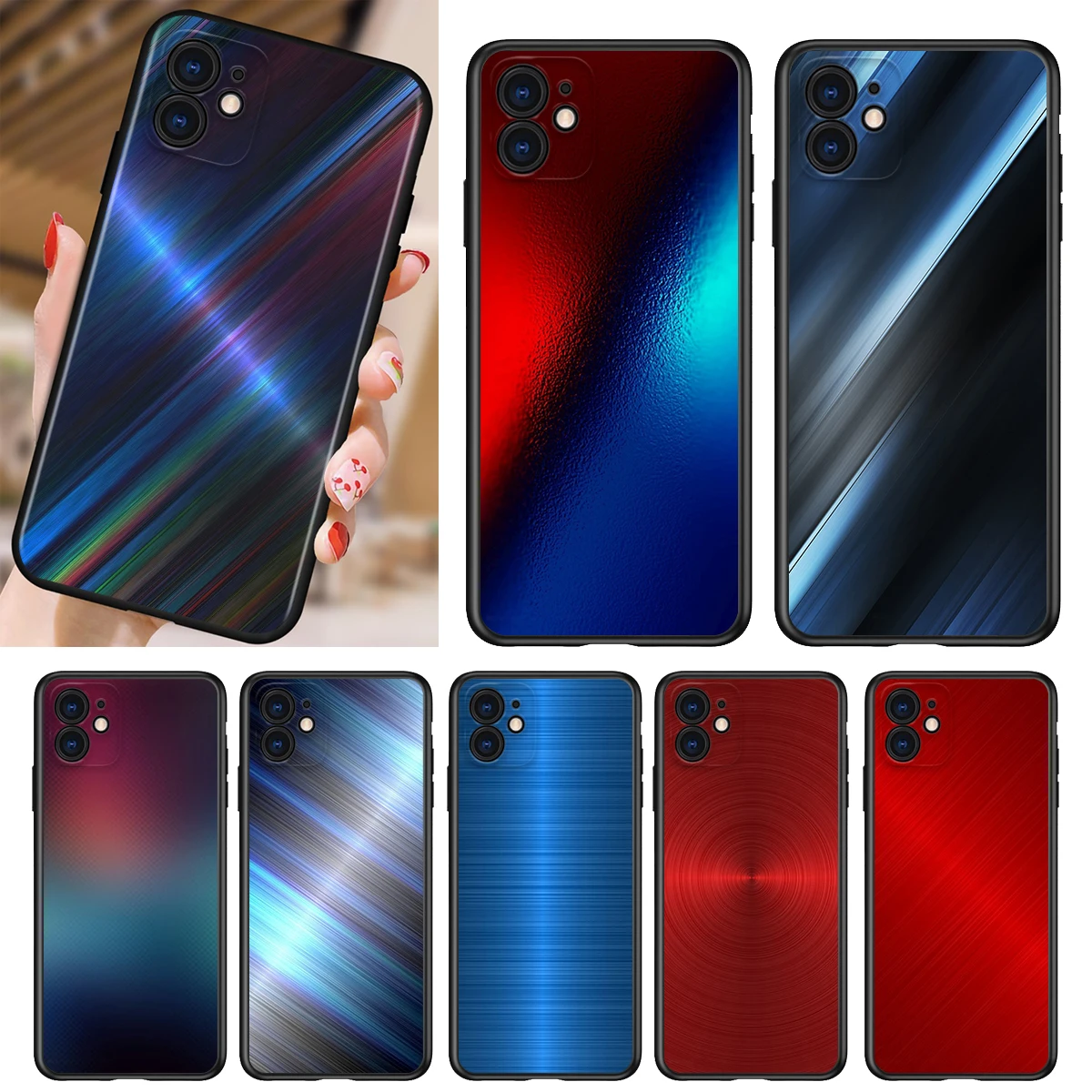 Silicone Cover Red Blue Brushed Metal For Apple iPhone 13 12 11 SE XS XR X 7 8 6 5 S mini Plus Pro MAX 2020 Black Phone Case
Silicone Cover Red Blue Brushed Metal For Apple iPhone 13 12 11 SE XS XR X 7 8 6 5 S mini Plus Pro MAX 2020 Black Phone Case