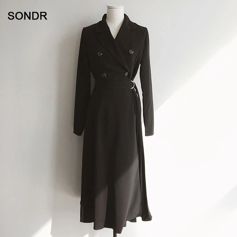 Women Dress 2020 Autumn Winter New Fashion One-Piece Korean Dresses Suit Collar Simple Double-Breasted Belted Solid Long Dresses
Women Dress 2020 Autumn Winter New Fashion One-Piece Korean Dresses Suit Collar Simple Double-Breasted Belted Solid Long Dresses
