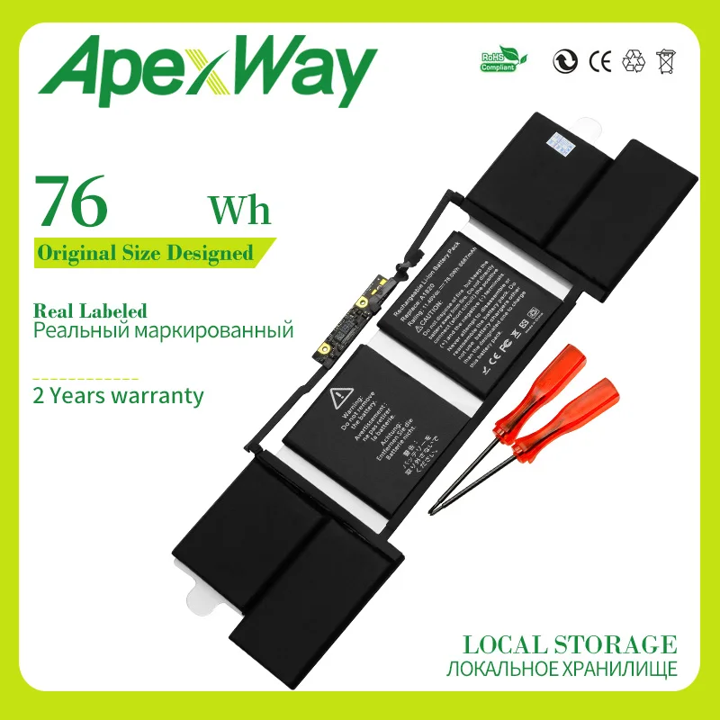 

Apexway 11.4V 6667 mAh A1820 Laptop Battery for Apple MACBOOK PRO 15" A1707 2016-2017 YEAR Version Screwdriver Battery