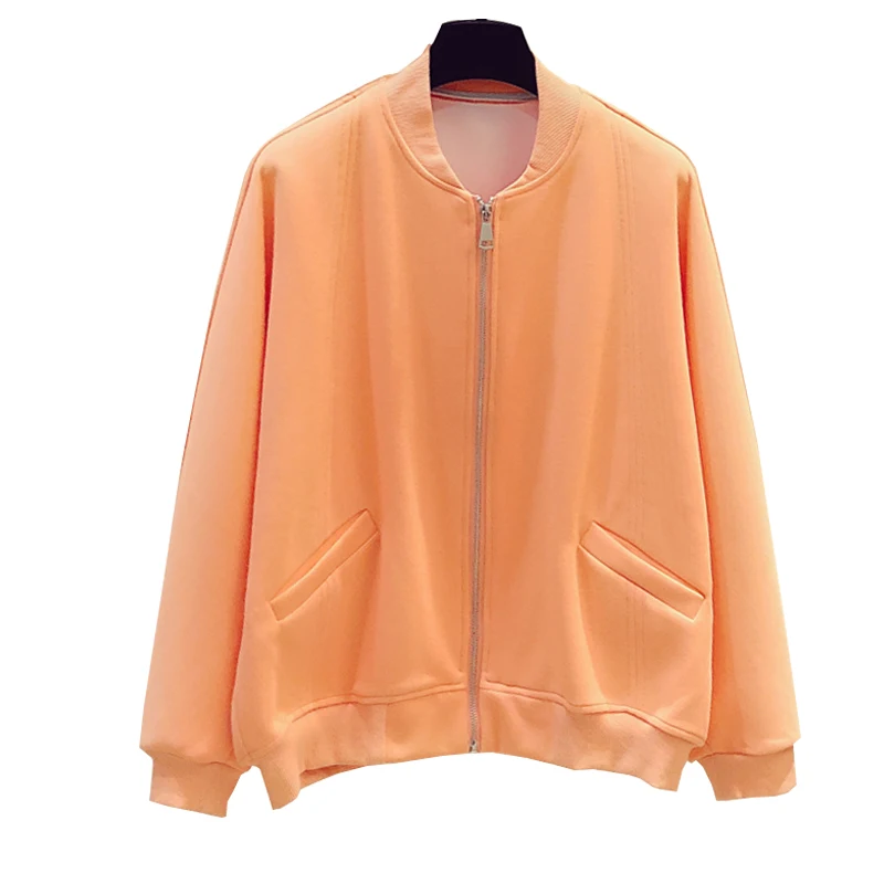 Woman Basic Baseball Jacket Solid Color Long Sleeve Boyfriend Coat Spring Green Pink Orange White Bomber Jacket Spring Outerwear
Woman Basic Baseball Jacket Solid Color Long Sleeve Boyfriend Coat Spring Green Pink Orange White Bomber Jacket Spring Outerwear