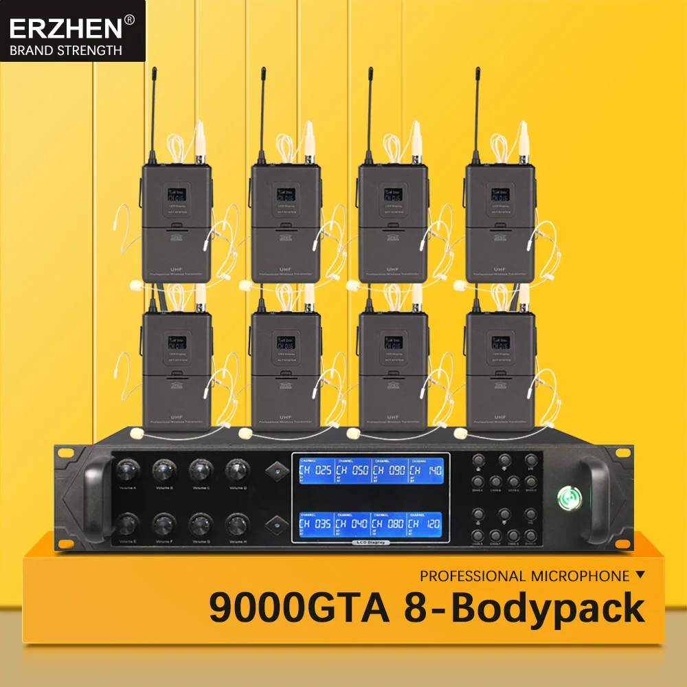 Professional wireless headset microphone system for church UHF8 channel handheld lapel condenser karaoke microphone studio900GT8
Professional wireless headset microphone system for church UHF8 channel handheld lapel condenser karaoke microphone studio900GT8