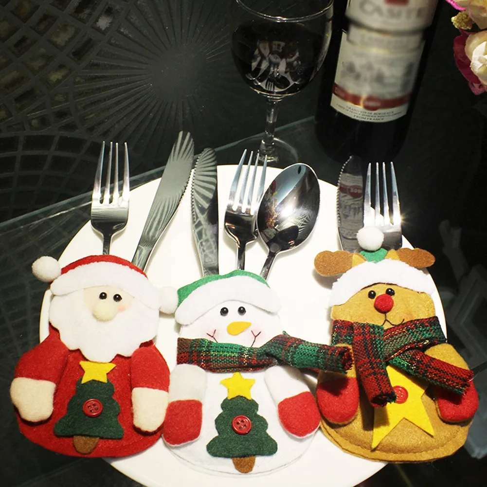 Mini Christmas -Knife Fork Holder Bag Santa Snowman Reindeer Tableware Bag For Xmas Party Dinner Table Decorations
Mini Christmas -Knife Fork Holder Bag Santa Snowman Reindeer Tableware Bag For Xmas Party Dinner Table Decorations