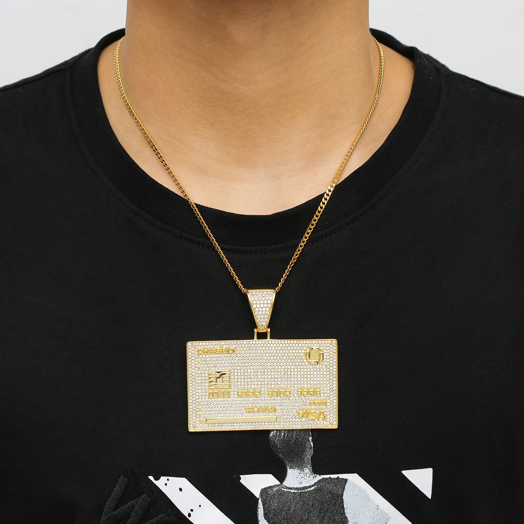 New Fashion Charm Hip Hop Iced Out Cubic Zirconia VISA Credit Card Pendant with CZ Stone Gold Black Men's Hiphop Jewelry Gift
New Fashion Charm Hip Hop Iced Out Cubic Zirconia VISA Credit Card Pendant with CZ Stone Gold Black Men's Hiphop Jewelry Gift