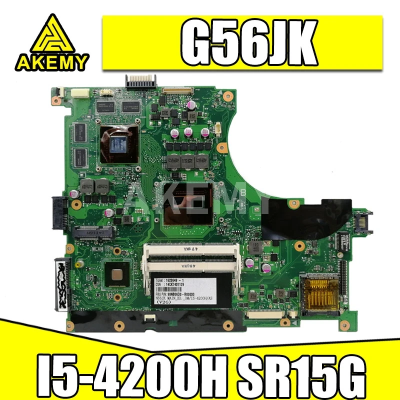 Akemy 90NB06D0-R00080 mainboard for ASUS ROG G56JK N56JK Laptop motherboard W/ I5-4200H SR15G (V2G)
Akemy 90NB06D0-R00080 mainboard for ASUS ROG G56JK N56JK Laptop motherboard W/ I5-4200H SR15G (V2G)