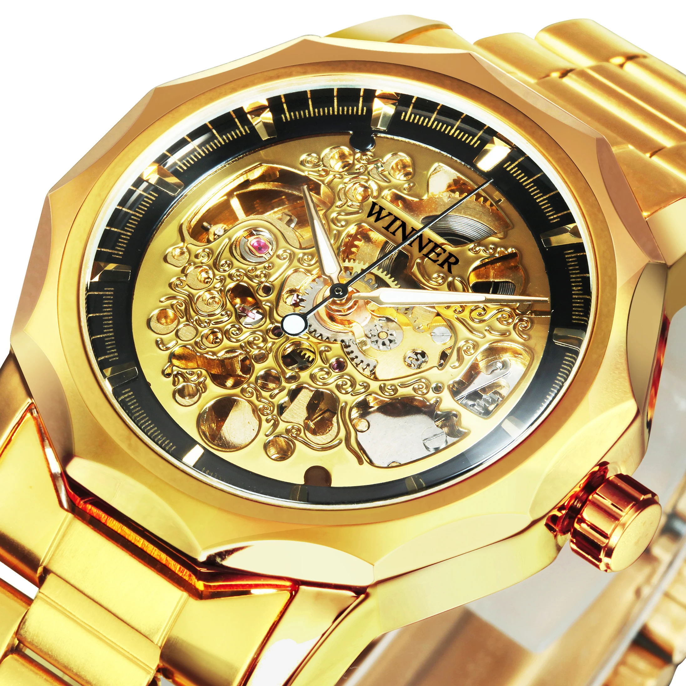 

Мужские механические часы золотые часы Скелетон для мужчин, Роскошные автоматические наручные часы ведущей марки 2022, повседневные часы со стальным ремешком